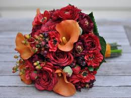 Whether you need silk flowers for weddings or an artificial flower to complete your table not sure where to get started? Vibrant Fall Wedding Bouquet Holly S Wedding Flowers