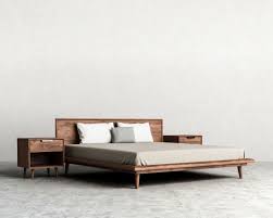 Asher Bed Walnut Bedroom Furniture Mid Century Modern Bed Modern Bed Frame