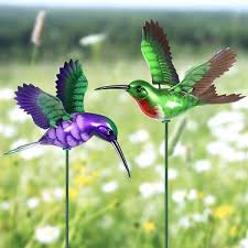 They are fascinating to watch. Metal Hummingbird Yard Stake Lawn Garden Decor Set Of 3 Outdoor Stakes Garden Decor Home Garden Opstinains Net