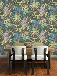 Savuti Wallpaper Dark Petrol Multi By Cole And Son 109 1006 Teal Wallpaper Wallpaper Feature Wallpaper