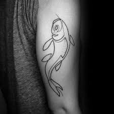 Fisherman caught a fish (bass boat silhouette, gone fishing). Simple Line Tattoo Designs For Men Women 5000 Ideas