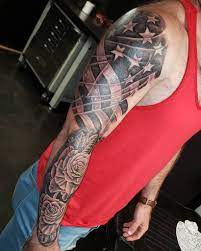 For americans, vibrant american flag tattoos are a perfect way of showing just how red, white and blue you are. Top 89 American Flag Sleeve Tattoo Ideas 2021 Inspiration Guide