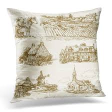 The back is made of linen fabric.**please see photos. Erehome Green Farm Rural France Landscape Hand Drawn French Pillows Case 20x20 Inches Home Decor Sofa Cushion Cover Walmart Canada