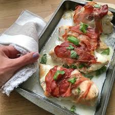 All producers of prosciutto di parma share the hams are made from the rear haunches of the pig; Baked Mozzarella Basil And Parma Ham Chicken