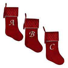 Pet cat christmas stocking by annie's woolens. Harvey Lewis Monogram Letter Luxurious Velvet Stocking In Red Bed Bath Beyond