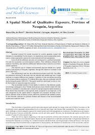 Pdf A Spatial Model Of Qualitative Exposure Jenvir Health