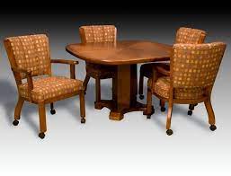Custom Dining Set With Chairs On Rollers Made By I M David Furniture Available At Www Discount Kitchen Table Settings Custom Dining Room Wooden Kitchen Table