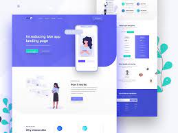 A website template for promoting a phone app. Ake App Landing Page App Landing Page Web App Design Landing Page