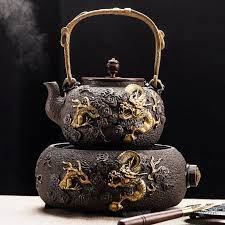 Dragon Cast Iron Teapot With Induction Cooker Cast Iron Tea Pot Cast Iron Tea Set Tea Pots