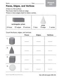 faces edges and vertices reteach worksheet for 4th 5th