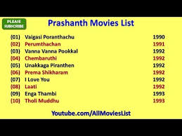 Prashanth Movies List Youtube
