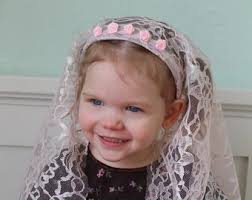 Mid Length Girls Lace Headband Veil