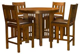 This mission style dining room table comes in a standard 1 thick table top which can be upgraded to a. A America Furniture Mission Hill 5pc Gathering Height Round Dining Set In Harvest Code Univ20 For 20 Off By Dining Rooms Outlet