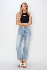 Risen Jeans Nikki High Rise Straight Crop Jeans 5