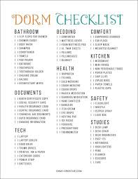 College Packing List Free Printable Oh My Creative College Dorm List Dorm Bathroom Dorm Checklist