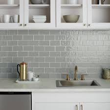Did you know that subway tile backsplash is not only arranged horizontally? American Olean Handcrafted Gray 3 In X 6 In Polished Glass Subway Wall Tile Lowes Com Kitchen Remodel Small Glass Subway Tile Backsplash Stylish Kitchen