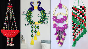 A lot of wall hangings involve the use of yarn. Easy Woolen Craft Home Decor Wall Hanging Ideas Youtube