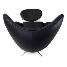 Favorite add to dark cognac leather button leatherbuttonlady. Buy Egg Chair With Ottoman Arne Jacobsen Faux Leather Black 13658 In The Europe Privatefloor
