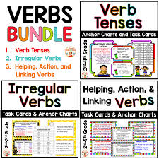 Verb Tenses Irregular Verbs And Helping Action And Linking Verbs Bundle