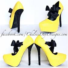 Black And Yellow High Heels Yellow Glitter High Heels Black Lemon Platform Pumps Wedding Shoes High Heels Glitter High Heels Heels