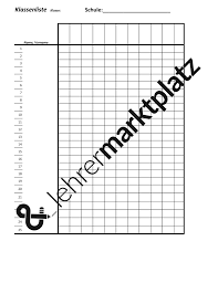 Blanko Klassenliste Unterrichtsmaterial Im Fach Fachubergreifendes Erste Klasse Liste Unterrichtsmaterial