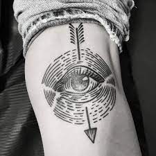 Bit Of A Shine But Healed Knee Ditch Eye Occult Tattoo Knee Tattoo Tattoos Eye Tattoo