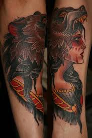 Maybe you would like to learn more about one of these? Stefan Johnsson Woman In Bear Headdress Dragon Sleeve Tattoos Old School Tattoo Designs Traditional Tattoo Woman