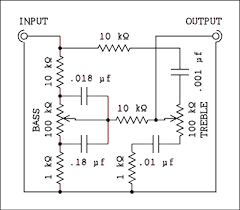 We will begin with a high gain, high fidelity bass treble controller circuit which forms the first stage of this compact table amplifier design. Practical Tone Controls