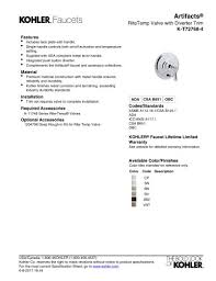A magnetic docking system located within the spout, smoothly glides and securely locks the sprayhead into place. K T196 Kohler Pdf Catalogs Documentation Brochures