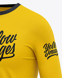 Download Men S Long Sleeve T Shirt Front Half Side View In Apparel Mockups On Yellow Images Object Mockups