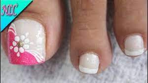 Imágenes de diseños de uñas para mis pies fáciles. Diseno De Unas Para Pies Flor Sencilla Flowers Nail Art Nlc Youtube