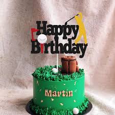 Buy 1 get 1 personalized 19th hole wood sign, custom golf decor, golf wall art, 19th hole sign, gift for father, man cave sign, golf lovers. Buy Golf Cake Topper Happy Birthday Sign Golf Ball Player Cake Decorations For Sport Theme Man Boy Girl Birthday Party Supplies Double Sided Black Sparkle Decor Online In Indonesia B088qk5gcb