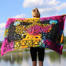 Daily yoga + learn how to design and make your very o. Sarong Yogatuch Elefant Tree Of Life Yoga Strandtuch Multifunktionstuch Dekotuch Tischdecke Wickelkleid Kunst Und Magie