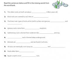 4th grade science worksheets and answer keys, study guides. Cloze Exercise Rocks And Minerals