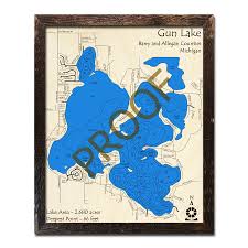 gun lake mi 3d wood topo map