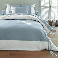 On apprécie le coton labellisé on aime les housses de couette en coton lavé, les draps en percale ou satin de coton, les parures en gaze de coton fabrication portugal ou en. Housse De Couette Coton Bicolore Avec Nouettes Victorine Gris 3 Suisses