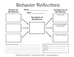 Tween Teaching Behavior Reflections Sheet Social Skills