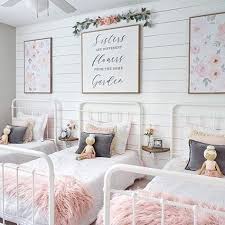 Balance and symmetry reign supreme in this shared boys' room. Little Girl Shared Bedroom Decor Shared Girls Bedroom Shared Girls Bedroom Decor Girl Bedroom Decor