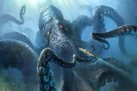 Diy canvas painting anyone can make. Sea Monster Octopus Canvas Sealife Gifts