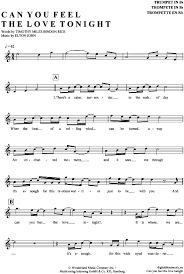 From the original motion picture soundtrack to walt disney pictures the lion king. Can You Feel The Love Tonight Trompete In B Pdf Noten Von Elton John In C Dur 7120161