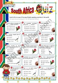 Please understand that our phone lines must be clear for urgent medical care needs. South Africa Quiz Esl Worksheet By Mena22