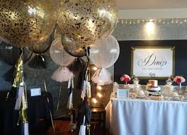 21st Birthday Classy Black And Gold Party Decorations Happening Now Denizs 21st Black Gold And White Engagement Party Decorations Diy Balloons Balloon Arrangements