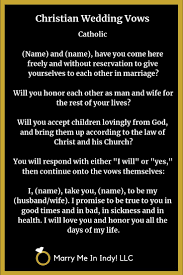 Christian Marriage Vow Ideas With Pdf S Wedding Ceremony Pro Indiana Christian Wedding Vows Marriage Vows Catholic Marriage Vows