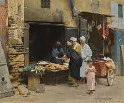 Raphael Von Ambros The Baker S Shop Cairo 1889 Painting Art Islamic Paintings