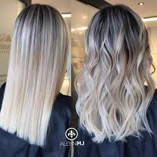 Straight Be Curly This Was Our First Session And I Can Say I M Happy With This Results No Toni Balayage Straight Hair Silver Blonde Hair Balayage Hair