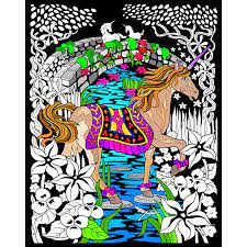 Top velvet coloring posters results | result id: Unicorn Bridge Fuzzy Velvet Coloring Poster 16x20 Inches Walmart Com Walmart Com