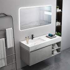 35 Floating Bathroom Vanity With Top Wall Mounted Vanity Cabinet Single Sink Vanity In 2021 Floating Bathroom Vanities Floating Bathroom Vanity Simple Bathroom