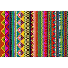Tissu Mexico Multicolore Rose Bleurayures Mexicainesrayures Etsy Aztec Fabric Stripes