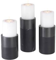 Elevate any space with our curated collection of elegant candle holders. Casa Padrino Luxury Candle Holder Set Black Bronze 3 Round Marble Candle Holders Luxury Quality Decorative Accessories