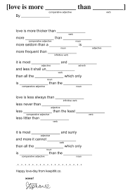 Literary Mad Libs For A Lovely Valentine S Day Care To Challenge E E Cummings To A Love Poem Comparative Adjectives Chemistry Worksheets Nouns And Adjectives
